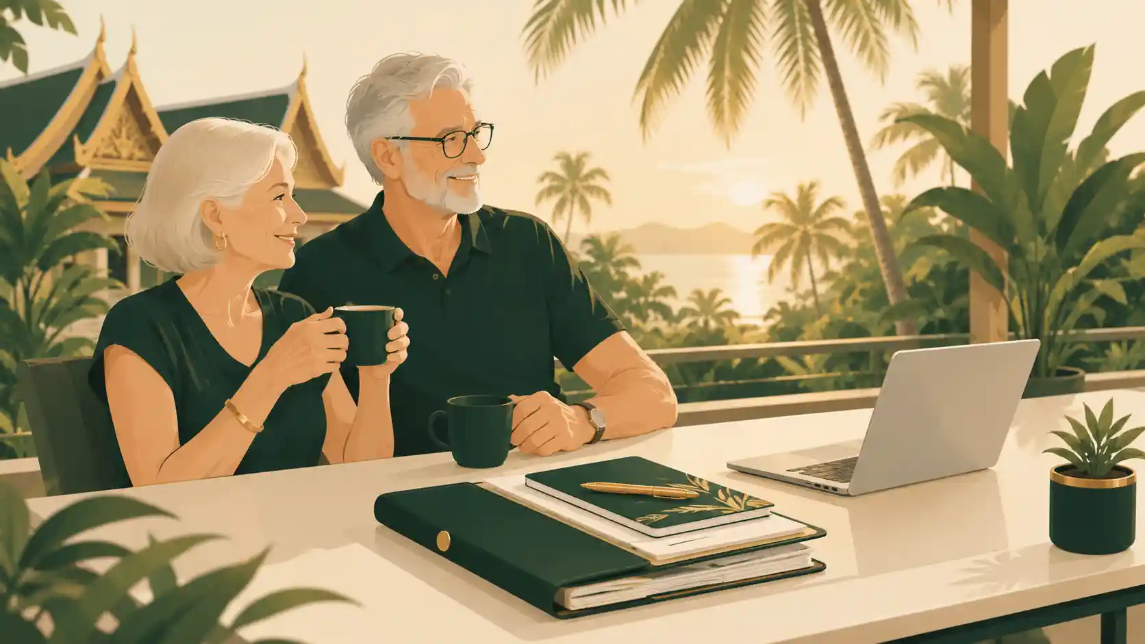 French retired couple settled in Thailand with a prepared long-stay visa file